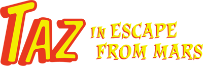 Taz in Escape from Mars logo for Sega Genesis